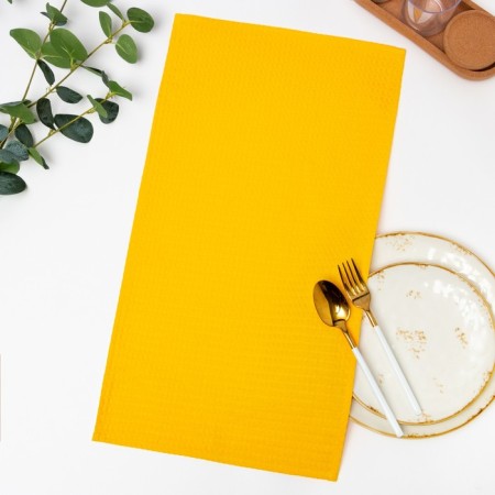Towel 35x60 cm, yellow, waffle, 240 g/m2, cotton 100%