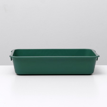 Toilet with a grid "Bella" for cats, 37 x 27 x 8 cm, green-2