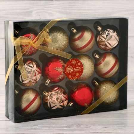 Set of balls plastic D-6 cm, 12 pcs "Snow Eide Frame of Assorted" mix-1