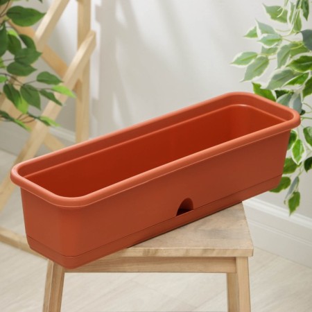 Balcony box with pallet 60 cm, terracotta color-1