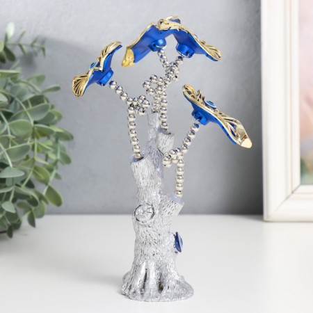 Souvenir from the evil eye "Blooming tree, heart leaves" silver 11.5x5x18.5 cm-1