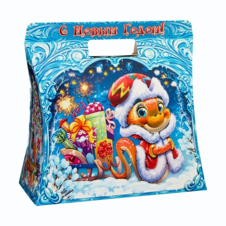 New Year. Gift box "Bag with a snake" 24.5 x 11.5 x 23 cm.-2
