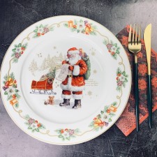 A set of 6 plates Lenardi, 27 cm, New Year's print