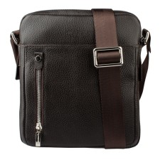 Male bag, lightning department, 2 outer pockets, adjustable belt, brown color