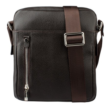 Male bag, lightning department, 2 outer pockets, adjustable belt, brown color