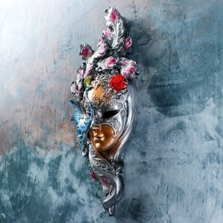 Venetian mask "Peacock" Tsvetnoy, 35cm-4
