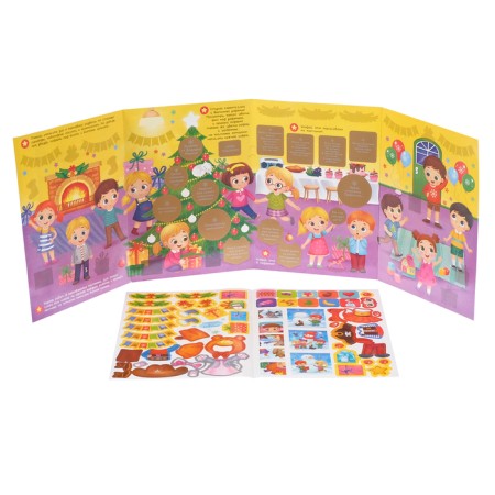 A book with shirts with a layer and reusable stickers "New Year's carnival"-1