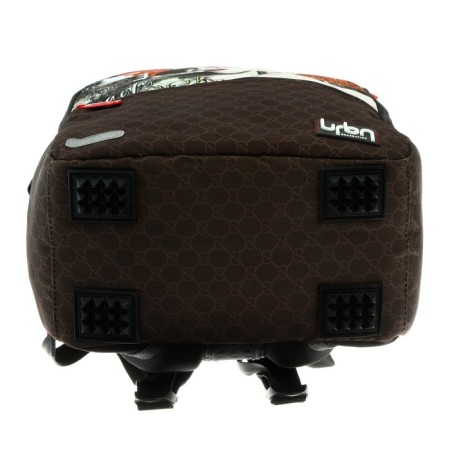 Youth backpack 39 x 30 x 17 cm, ergonomic back + usb and audio output, Devente Red Label, Beauty, Brown/Orange-4
