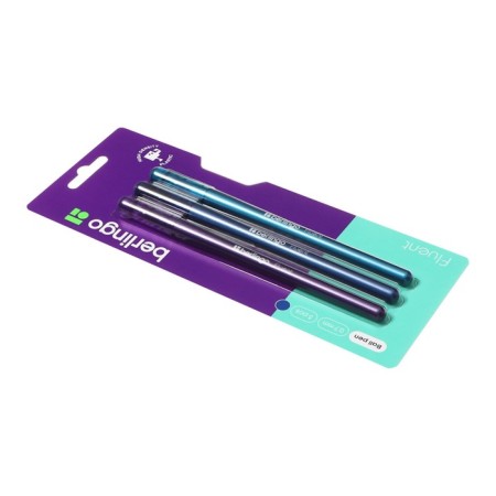 3pc set a ballpoint pen Berlingo "Fluent", 0.7 mm, arrow -shaped rod, blue-1