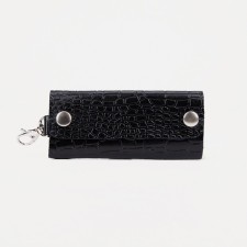 Key of buttons, length 12 cm, 7 carabiners, black color