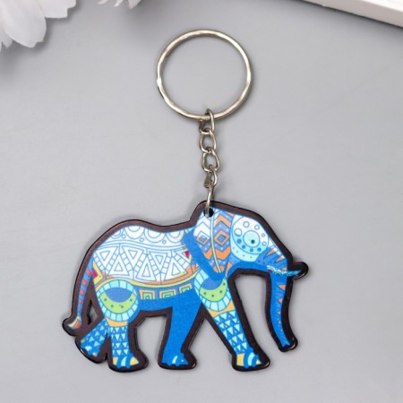 Acryl keychain "Elephant with patterns" 3.5x5 cm