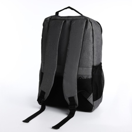 Male backpack on lightning, 3 external pockets, a USB connector, a suitcase mount, color gray color-3