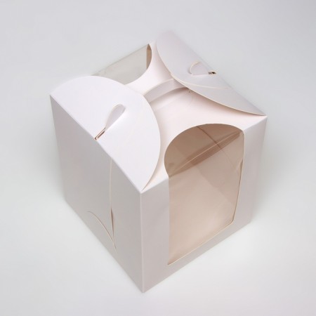 Box under the bento-port with a window, white, 15 × 15 × 18 cm-1