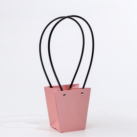 Flower bag pink moisture-resistant, 12x12-8x8-12.5 cm-2