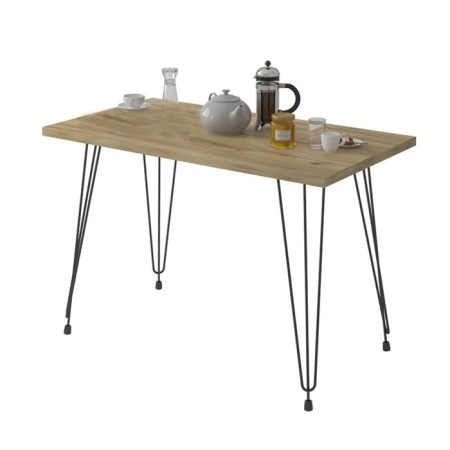 Dining table loverpool 110x60x75 cm, oak craf gold, black-3
