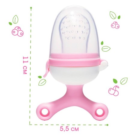 Nibbler with silicone mesh, rotating piston, pink color-3