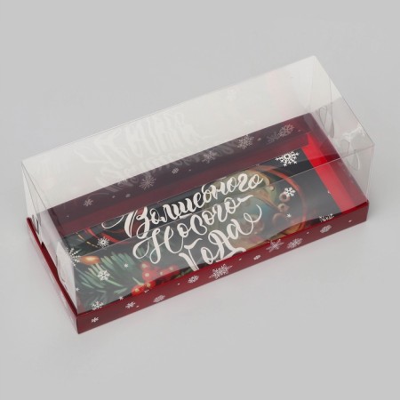 Box with a transparent lid for the roll of the "Magic New Year", 30 x 12 x 12-2