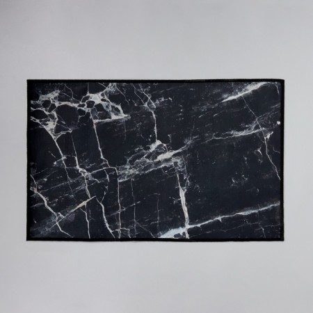 Коврик для дома Доляна «Мрамор», 50×80 см, цвет чёрный-4