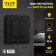 Tot Matte Glass switch, 10 a, 2 cl., With backlight, hidden, glass, black