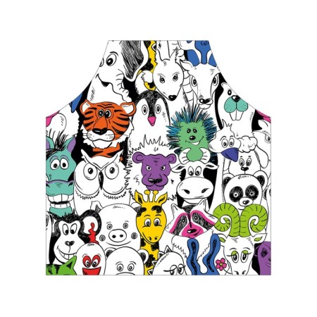 Apron kitchen with a photo print "Collection of animals", adjustable, size OS-2