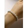 Set 3 objects: earrings, beads, bracelet, white color, 45 cm
