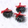 Decor "New Year's Wreath with a bow", a set of 3 pcs., Size 1 pc. -3 cm, dark green color