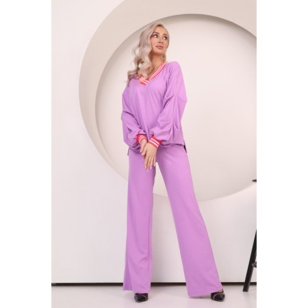Female suit, size 54, lilac color-4