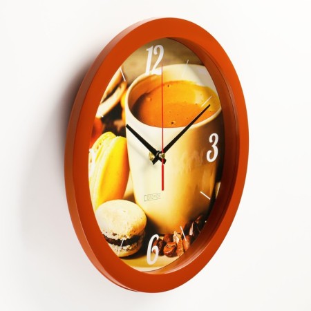 Wall watches, D-28 cm, kitchen, "coffee and makaruns", silent-1