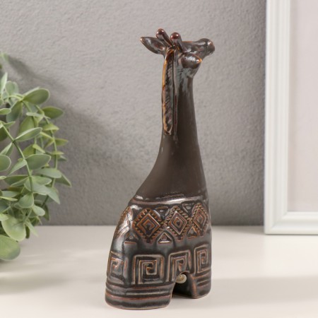 Souvenir Ceramics "Giraffe. Ethnic patterns" Brown 8x5x18.5 cm-2