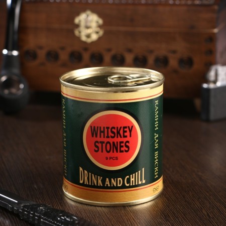 A set of whiskey stones "Drink and Chill", in a tin can, 9 pcs.-3