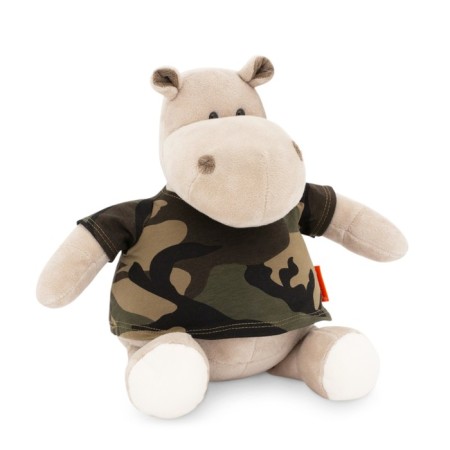 Soft toy "Hippo: in an army T -shirt", 20 cm