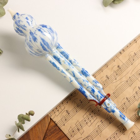 Flute Music Life, Hulushi, Tonality C, ivory color, 42 x 8.7 x 5 cm-3