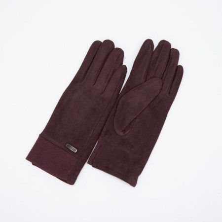 Gloves are female, dimensionless, without insulation, brown color
