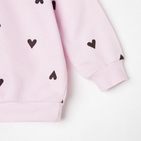 Set: jumper and pants crumb I am “hearts”, pink/gray color, height 86-92 cm-4