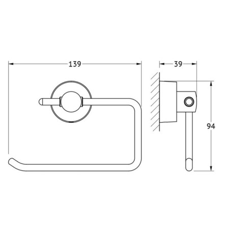 Toilet paper holder, chrome, fbs-1