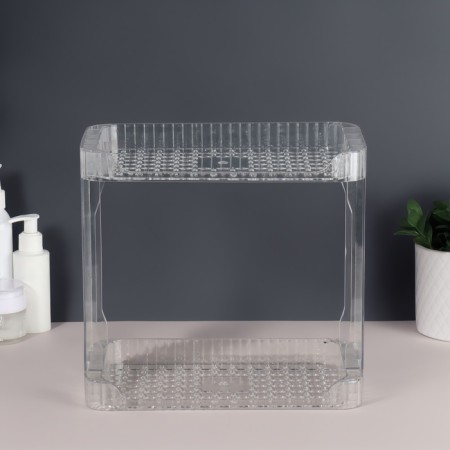 Organizer for storage "Cristal", two -level, 2 sects, 28 × 15 × 26 cm, the color is transparent-3