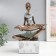 Souvenir Polystone stand "African" silver circles 20x12x30 cm