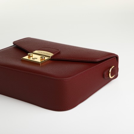 Women's bag on the valve, Textura, small size, burgundy color-8