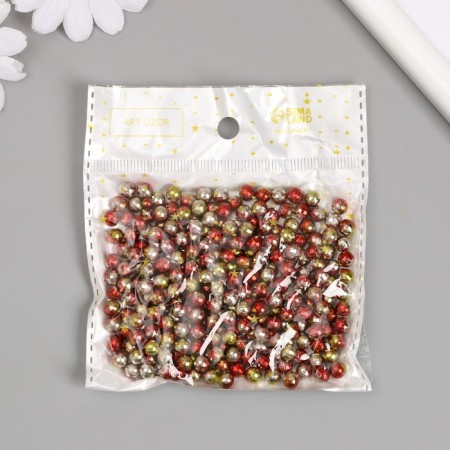 Decor for creativity Plastic "Ball with faces. Golden-pink" set 30 grams d = 0.6 cm-3