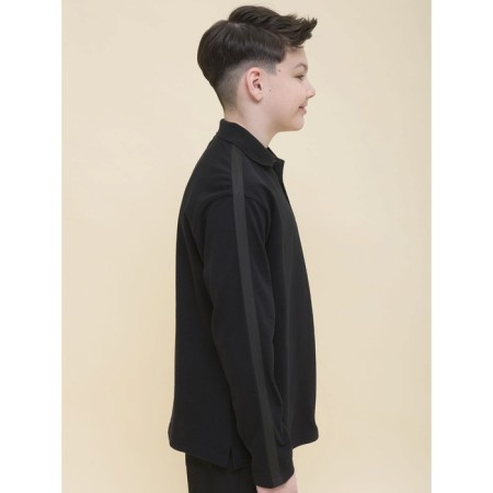 Polo for a boy with a long sleeve Pelican, height 140 cm, black color-1