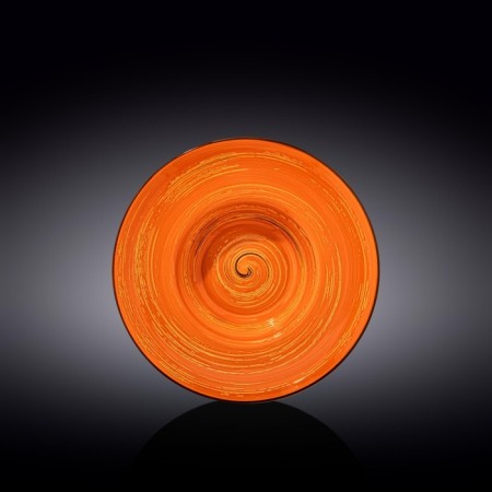 Deep plate Wilmax England Spiral, D = 22.5 cm, 1.1 L, Orange color