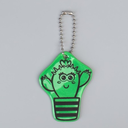 The reflective element "Cactus", bilateral, 6 × 4.6 cm, green color-2