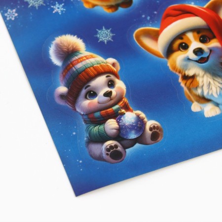 Paper stickers "New Year", 11 x 18.5 cm, New Year-2
