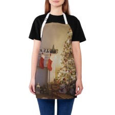 Apron of a kitchen with a “New Year's atmosphere” photo print, adjustable, size OS
