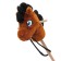 Soft toy "horse-horseman" on a stick, brown color