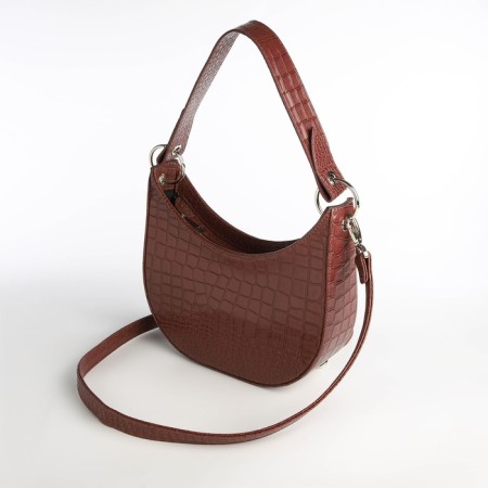 Women's bag Textura, baguette, small size, brown color-5