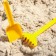 Set for playing in the sand: bucket, scoop, rake, 3 molds, mixes