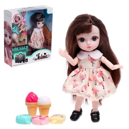 Fashionable hinge doll "Alena on a walk" with accessories, mix