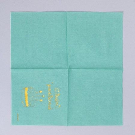 Paper napkins "Happy birthday", cake 20 pcs, gold embossing, 25 x 25cm-2