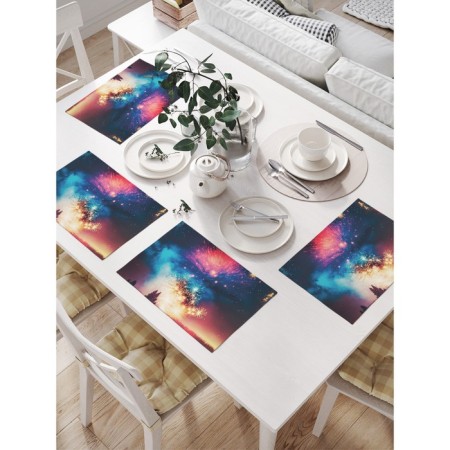 A set of napkins for setting the table "Salute in winter", rectangular, size 32x46 cm, 4 pcs